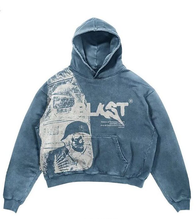 Sandwashed Graphic Zipped Hoodie